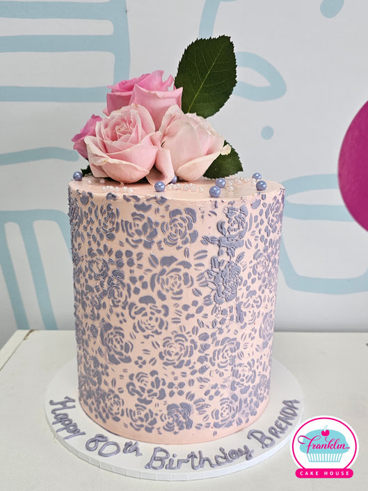 Elegant Stencil Design Cake