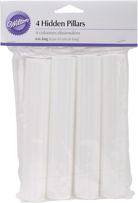Wilton 4-Pack Hidden Pillar for Cakes, 6-Inch