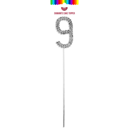 NUMBER CAKE TOPPERS 0-9 - DIAMANTE