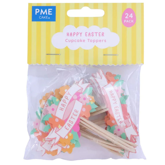 Easter Cupcake Toppers - Happy Easter Set of 24