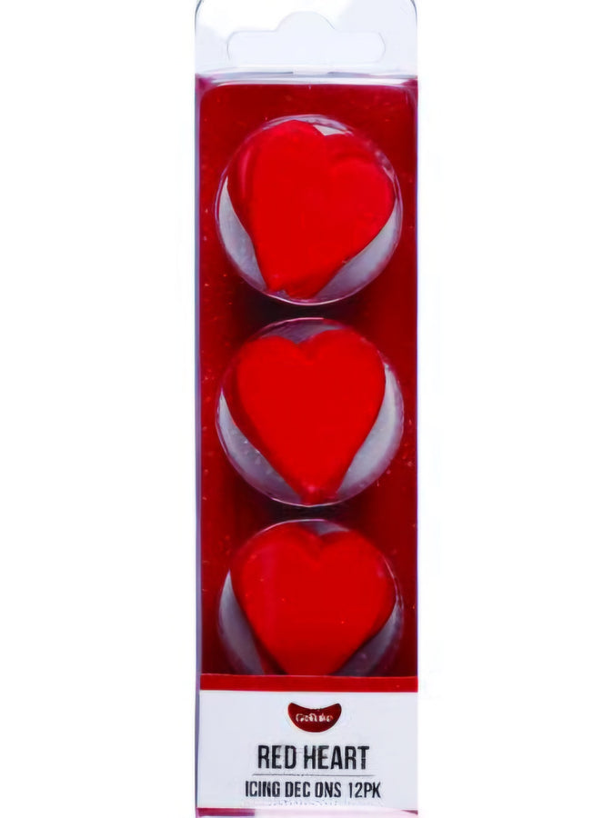 Edible Red Heart Dec Ons 12pk