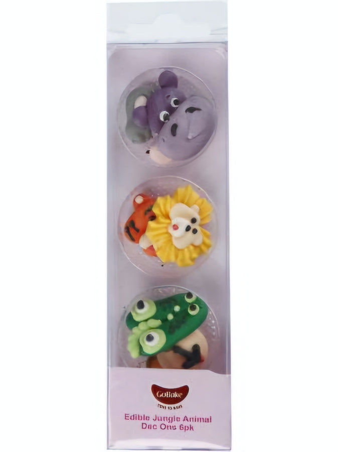 Edible Jungle Animal Dec Ons 6pk