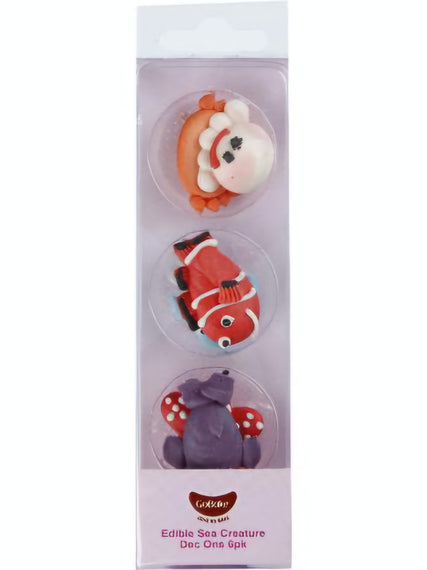 Edible Sea Creature Dec Ons 6pk