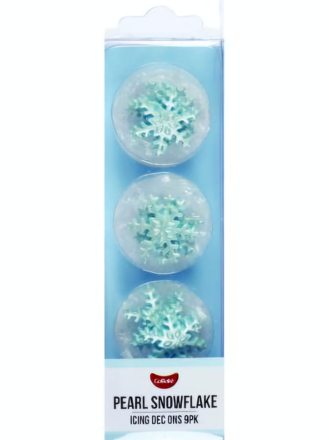 Edible Pearl Snowflake Dec Ons 9pk