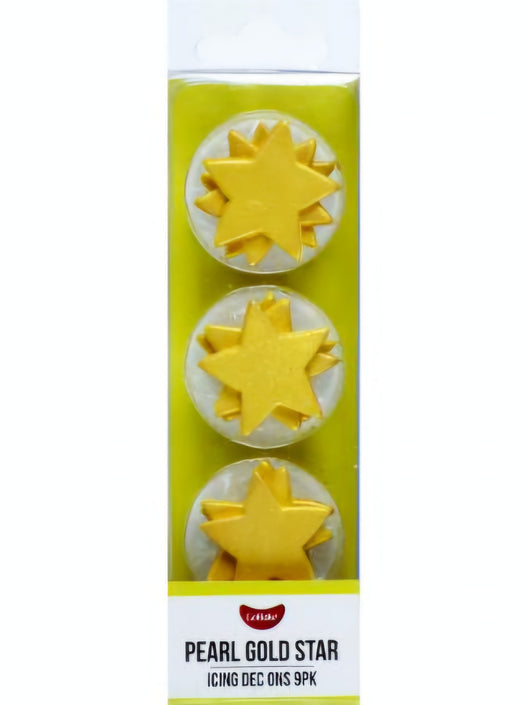 Edible Pearl Gold Star Dec Ons 9pk
