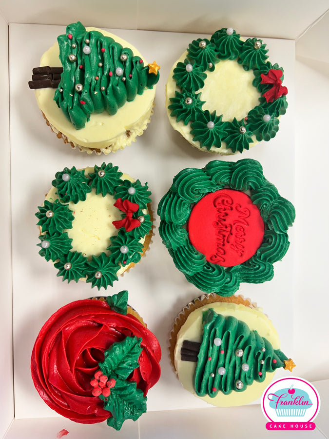 Christmas Cupcake- 6 Pack