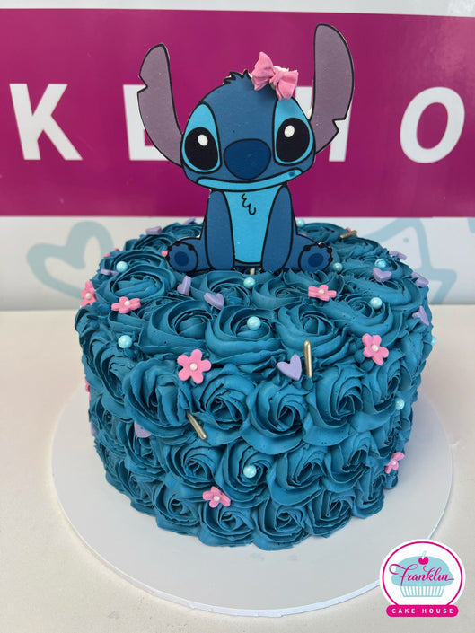 Stitch-Themed Rosette Cake